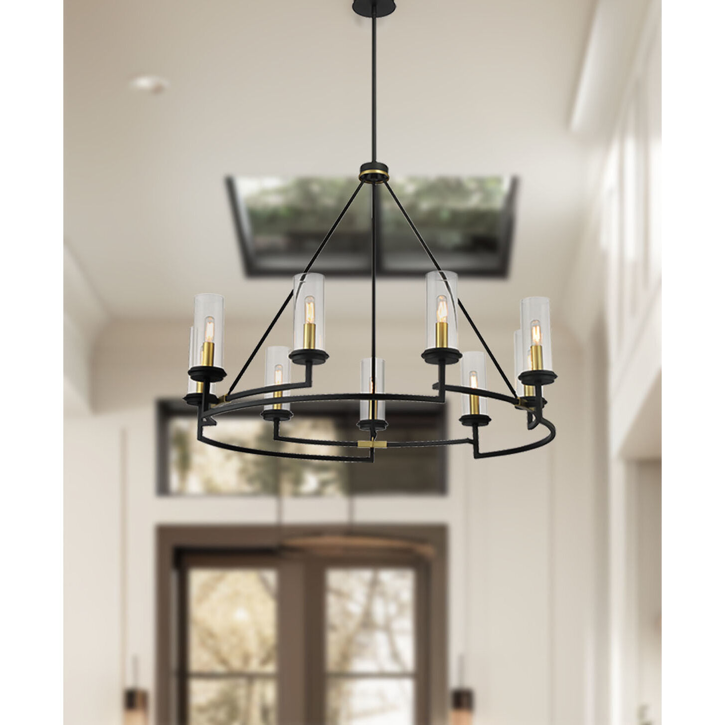 Hillstone 9 Light 40.25 inch Soft Brass And Sand Coal Chandelier Ceiling Light 